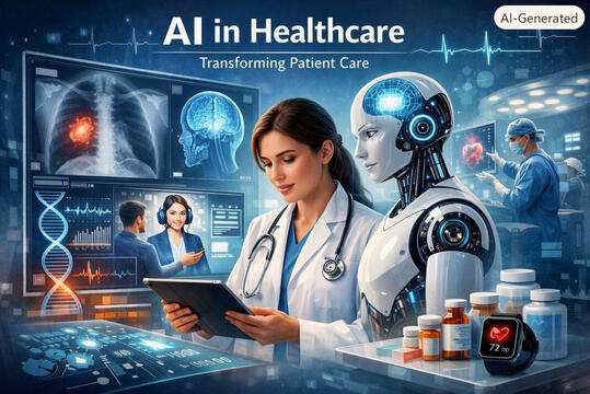 A detailed article explaining how artificial intelligence improves patient care, diagnostics, and medical research.